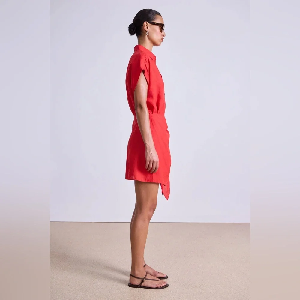 Apiece Apart San Vito Sarong in Poppy Red - Picture 3 of 11